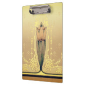 アールヌーボーフローラチューリップピンク金ゴールドエレガントフリーズ クリップボード (左)