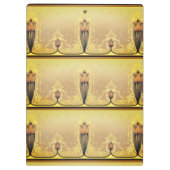 アールヌーボーフローラチューリップピンク金ゴールドエレガントフリーズ クリップボード (裏面)