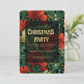 アールヌーボーフローラテンプレートクリスマスパーティー招待状 招待状 (スタンド正面)
