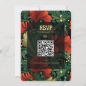 アールヌーボーフローラテンプレートクリスマスパーティー招待状 招待状 (裏面)