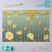 アールヌーボーフローラデクページティッシュペーパー 薄葉紙 (クラフト)