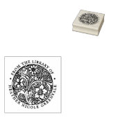アールヌーボーフローラデザインパーソナライズされた蔵書票 ラバースタンプ (押印)