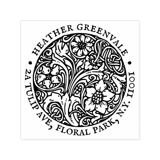 アールヌーボーフローラデザイン差出人住所スタンプ セルフインキングスタンプ (デザイン)