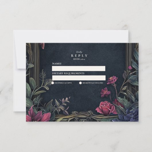 アールヌーボーフローラハロウィン結婚ズ 出欠カード (正面)