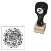 アールヌーボーフローラパーソナライズされたデザイン蔵書票R ラバースタンプ (押印)