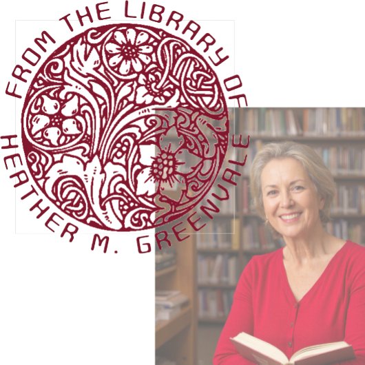 アールヌーボーフローラパーソナライズされたデザイン蔵書票R ラバースタンプ