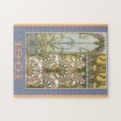 アールヌーボーフローラビクトリアンヴィンテージ ジグソーパズル (横)
