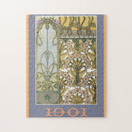アールヌーボーフローラビクトリアンヴィンテージ ジグソーパズル