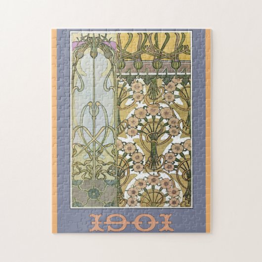 アールヌーボーフローラビクトリアンヴィンテージ ジグソーパズル (縦)