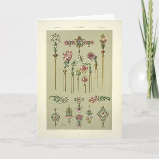 アールヌーボーフローラビクトリアン原反 カード (正面)
