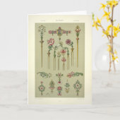 アールヌーボーフローラビクトリアン原反 カード (黄色い花)