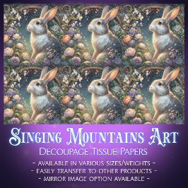 アールヌーボーフローラフォレストラビットデコップイースター 薄葉紙