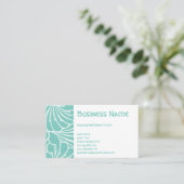 アールヌーボーフローラフラワーシックターコイズパターン 名刺 (スタンド正面)