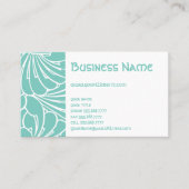 アールヌーボーフローラフラワーシックターコイズパターン 名刺 (正面)