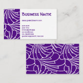 アールヌーボーフローラフラワーシックパープルパターン 名刺 (正面/裏面)