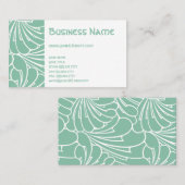 アールヌーボーフローラフラワーミントグリーンパターン 名刺 (正面/裏面)
