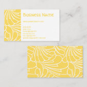 アールヌーボーフローラフラワーレモンイエローパターン 名刺 (正面/裏面)