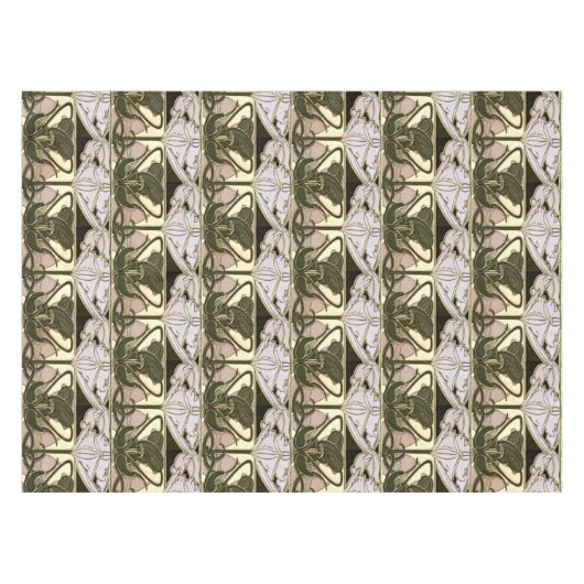 アールヌーボーフローラフリーズバイアルフォンスミュシャ テーブルクロス (正面(横))