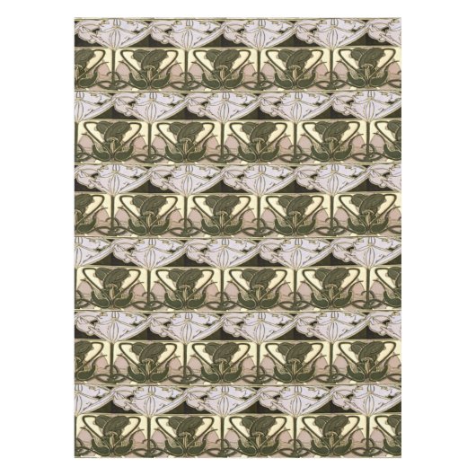 アールヌーボーフローラフリーズバイアルフォンスミュシャ テーブルクロス (正面)