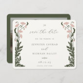 アールヌーボーフローラフレーム写真 セーブザデート (正面/裏面)