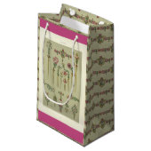 アールヌーボーフローラヘアピンビクトリアンジュエリーピンク スモールペーパーバッグ (正面アングル)