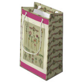 アールヌーボーフローラヘアピンビクトリアンジュエリーピンク スモールペーパーバッグ (裏面アングル)