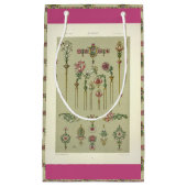 アールヌーボーフローラヘアピンビクトリアンジュエリーピンク スモールペーパーバッグ (正面)