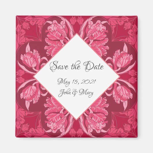 アールヌーボーフローラマグネット「Save the Date!」 マグネット (正面)