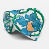 アールヌーボーフローラマジョリカパターン ネクタイ (ロール)