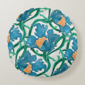 アールヌーボーフローラマジョリカパターン ラウンドクッション (正面)