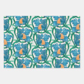 アールヌーボーフローラマジョリカパターン ラッピングペーパーシート (正面2)