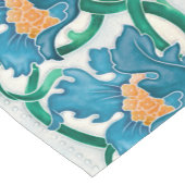 アールヌーボーフローラマジョリカフェイクレリーフ、 浮き彫りパターン ショートテーブルランナー (コーナー)