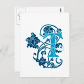 アールヌーボーフローラモノグラムT ポストカード (正面/裏面)