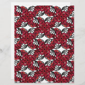 アールヌーボーフローラレッドとブラックバラつる植物デザイン (正面/裏面)