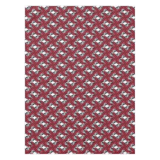 アールヌーボーフローラレッドとブラックバラつる植物デザイン テーブルクロス (正面)