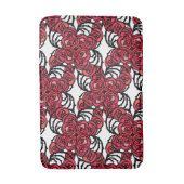 アールヌーボーフローラレッドとブラックバラつる植物デザイン バスマット (正面縦)