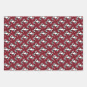 アールヌーボーフローラレッドとブラックバラつる植物デザイン ラッピングペーパーシート (正面2)