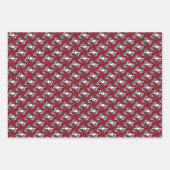 アールヌーボーフローラレッドとブラックバラつる植物デザイン ラッピングペーパーシート (正面)