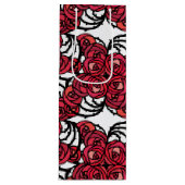 アールヌーボーフローラレッドとブラックバラつる植物デザイン ワインギフトバッグ (正面)