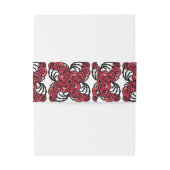 アールヌーボーフローラレッドとブラックバラつる植物デザイン 招待状ベリーバンド (裏面例)