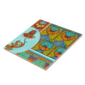 アールヌーボーフローラヴィンテージビクトリアン花 タイル (側面)