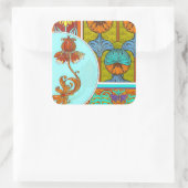 アールヌーボーフローラヴィンテージヴェルヌイユ繊維芸術 スクエアシール (バッグ)