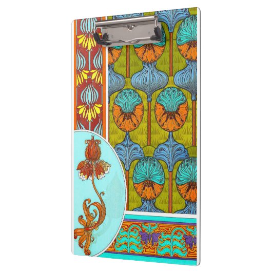 アールヌーボーフローラヴィンテージ繊維芸術ヴェルヌイユ クリップボード (左)
