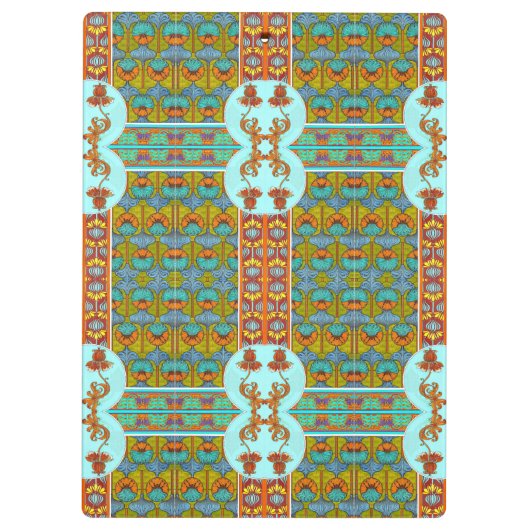 アールヌーボーフローラヴィンテージ繊維芸術ヴェルヌイユ クリップボード (裏面)