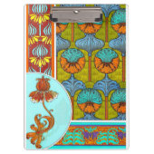 アールヌーボーフローラヴィンテージ繊維芸術ヴェルヌイユ クリップボード (正面)