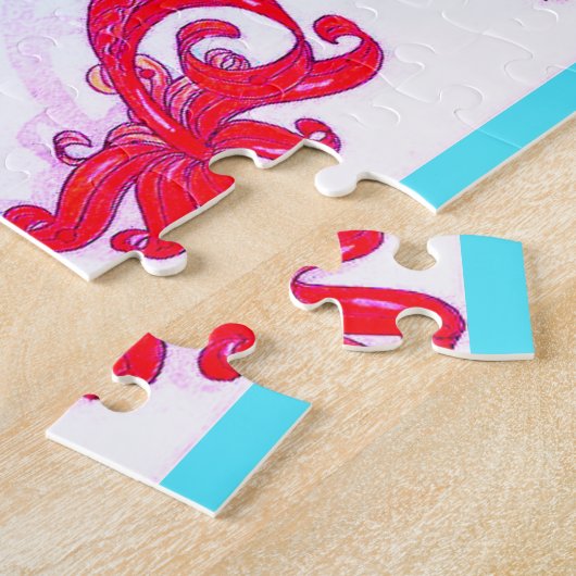 アールヌーボーフローラヴィンテージ花繊維ヴェルヌエ ジグソーパズル (側面)