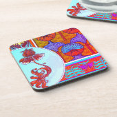 アールヌーボーフローラヴィンテージ ビクトリアン花 コースター (左側)