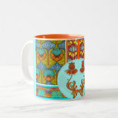 アールヌーボーフローラヴィンテージ ビクトリアン花 ツートーンマグカップ (正面左)