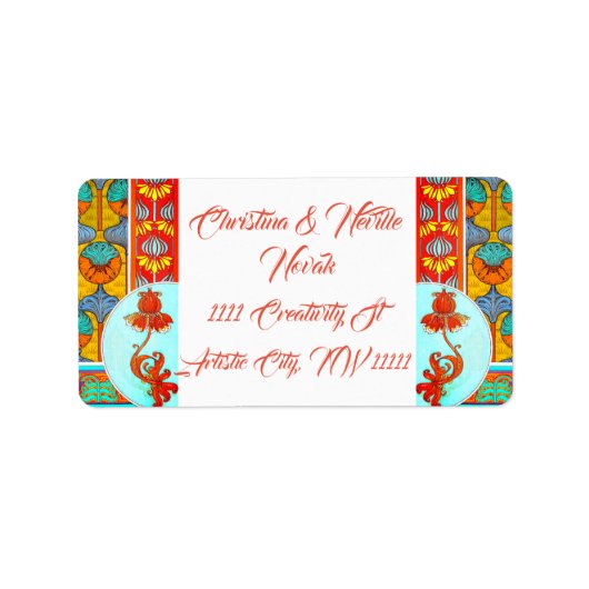 アールヌーボーフローラヴィンテージ ビクトリアン花 ラベル (正面)