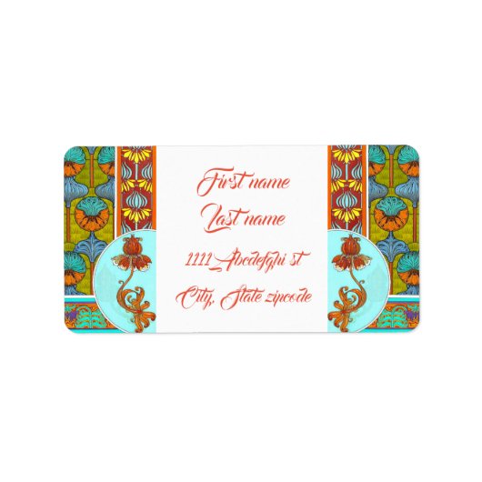 アールヌーボーフローラヴィンテージ ビクトリアン花 ラベル (正面)